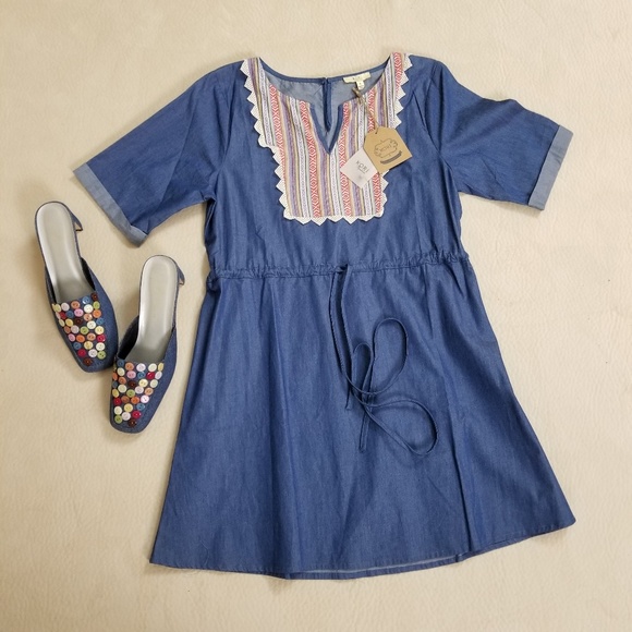 🤪FREE W/purchase! NWT Kori America denim dress - Picture 4 of 5